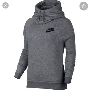 Nike women’s funnel neck grey hoodie sweatshirt
